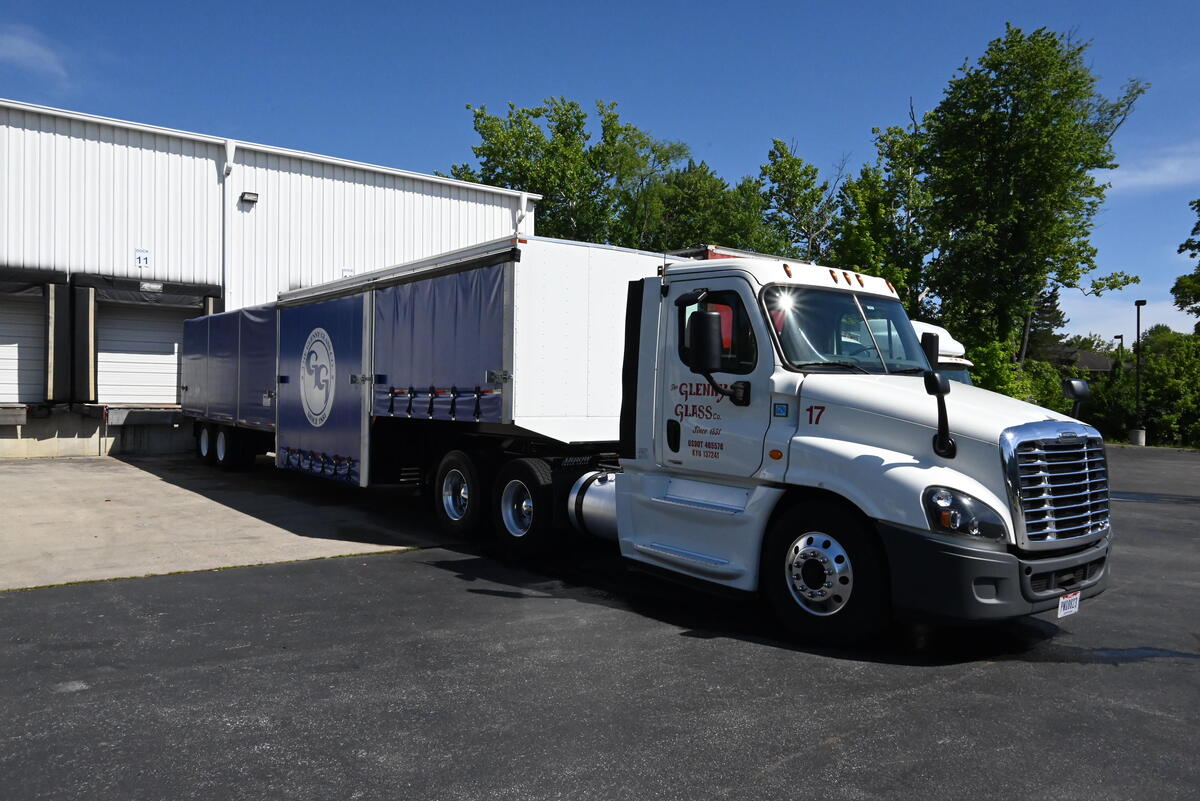 large glenny glass delivery truck